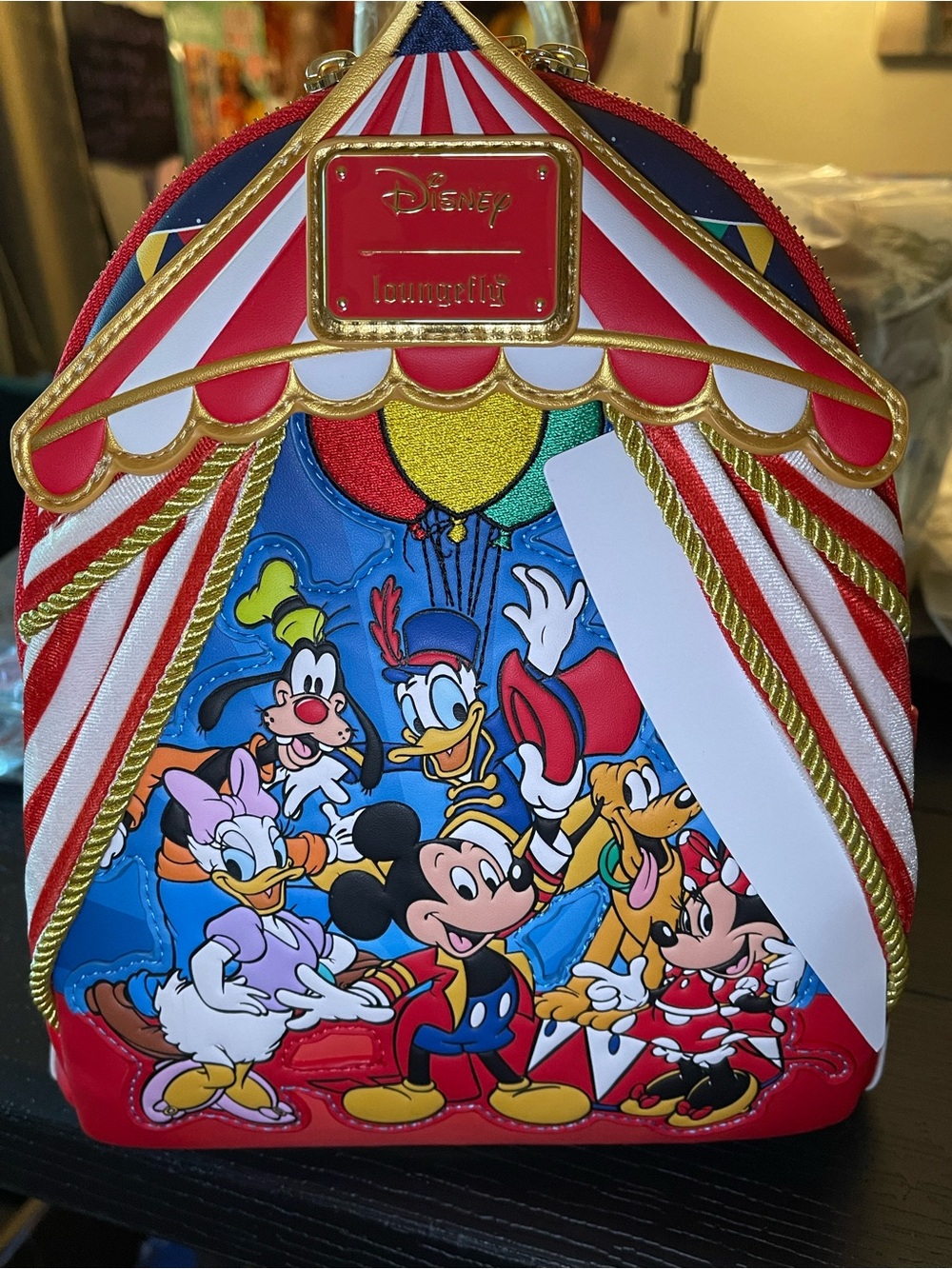Loungefly Red, Blue & Gold Circus-Theme Mini Backpack